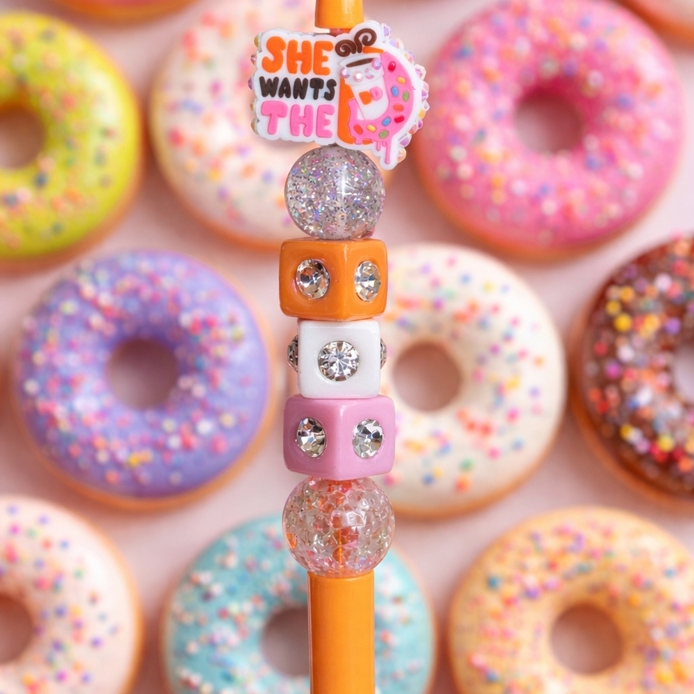 Colorful Beaded Pencil Charm